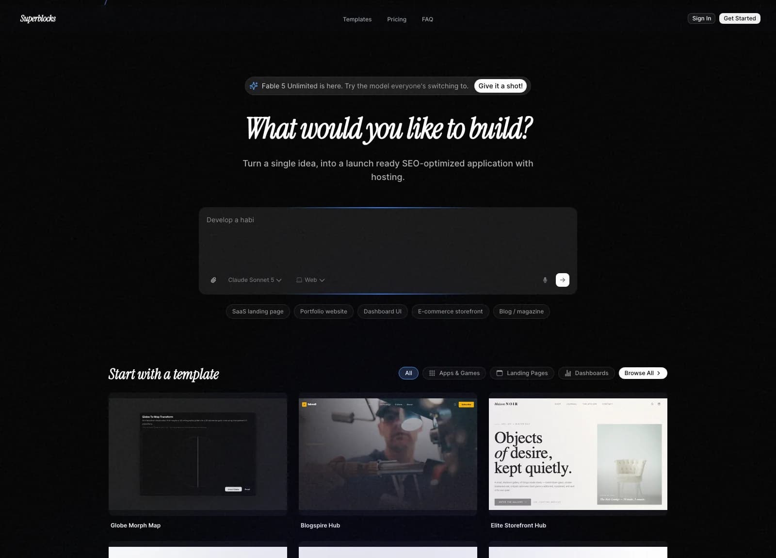 Superblocks product interface
