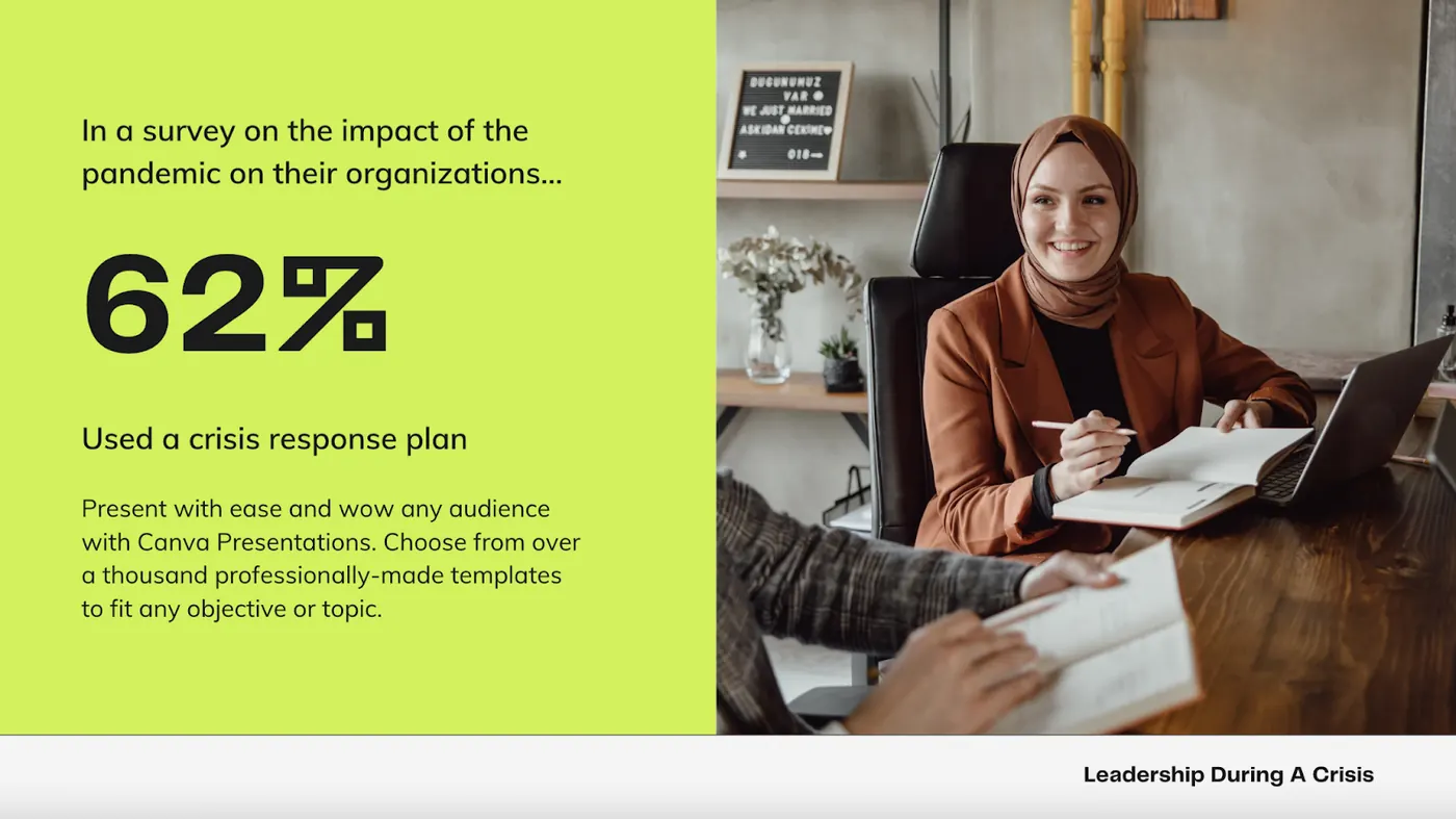 Example webinar slide using a stat.