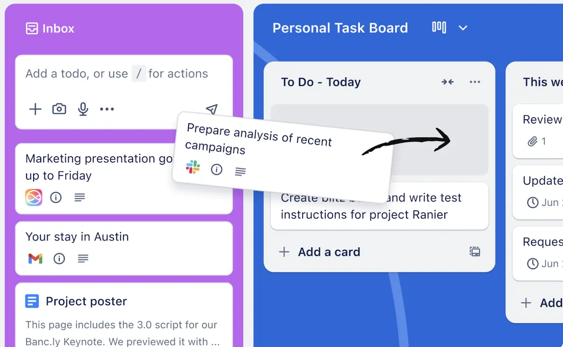 Trello's Kanban boards and task management dashboard
