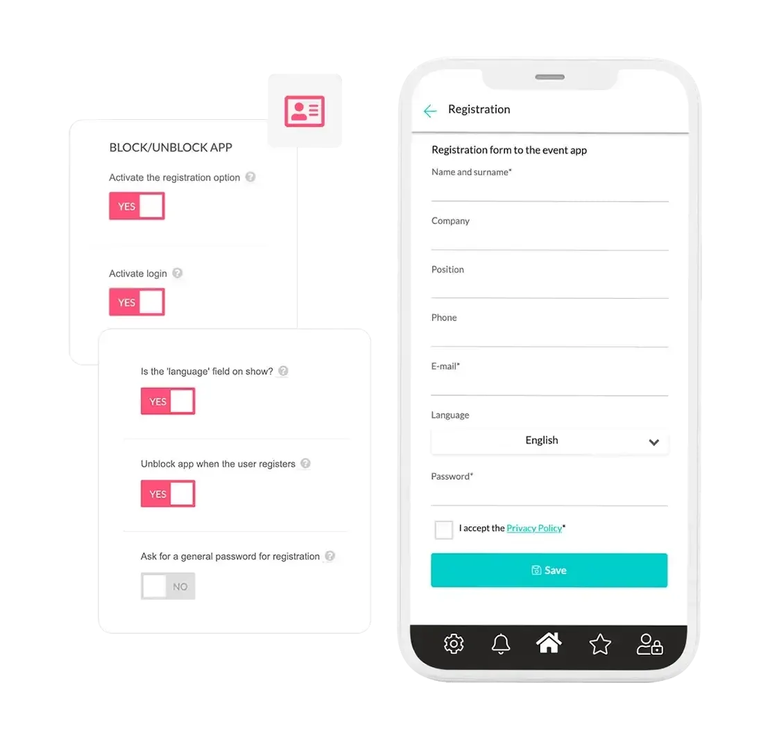 Eventool mobile registration form