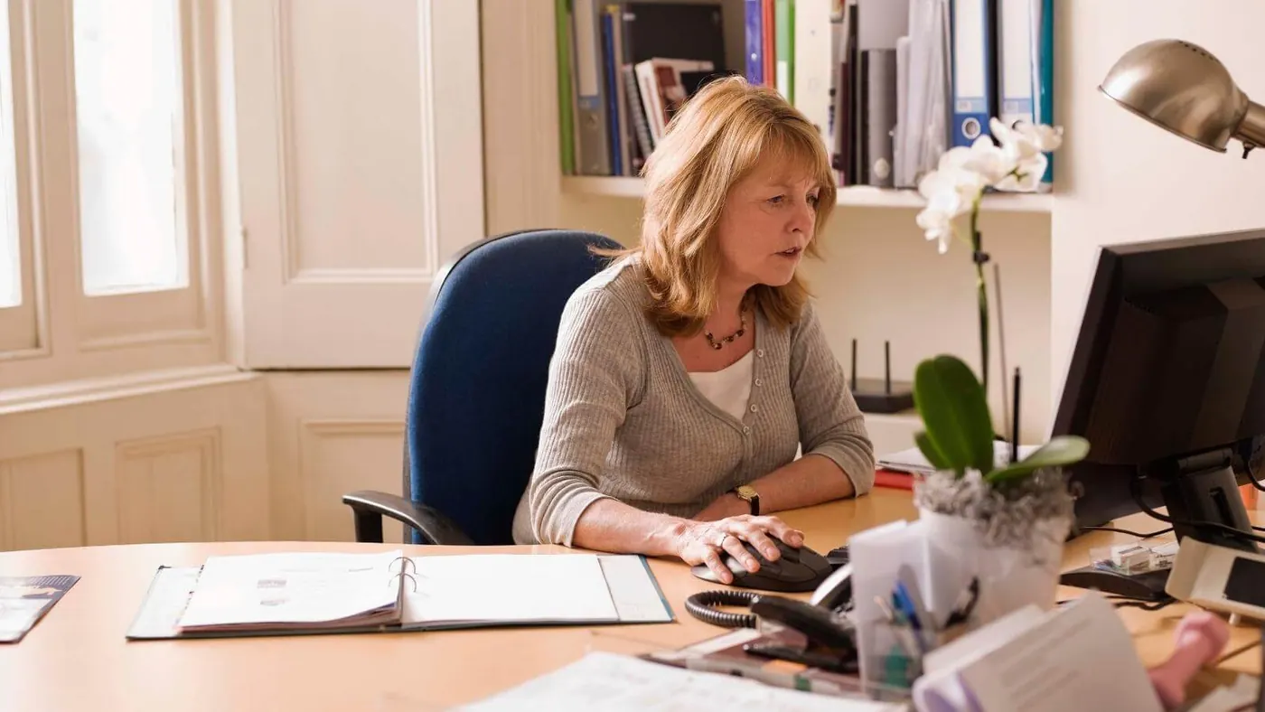Woman working at computer
