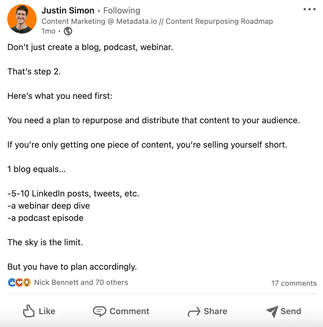Justin Simon, Content Marketing, Metadata.io